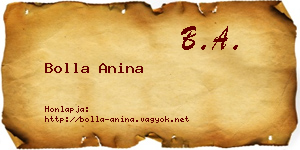 Bolla Anina névjegykártya